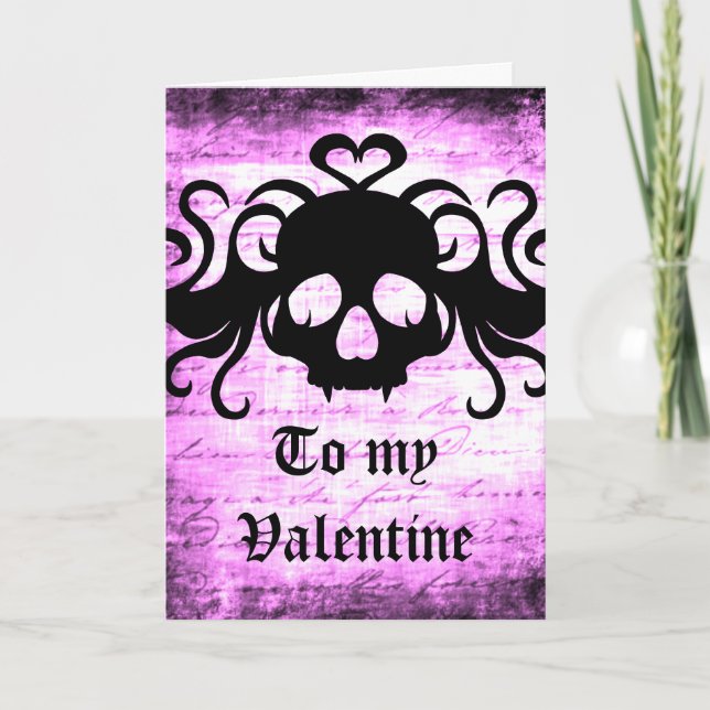 Gothic romantic Fanged skalle Helgkort (Framsida)