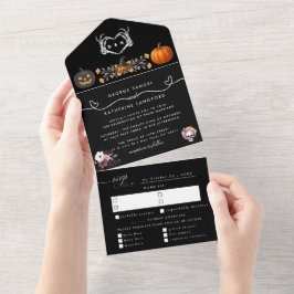Gothic Romantic Skeleton Hand Halloween Bröllop