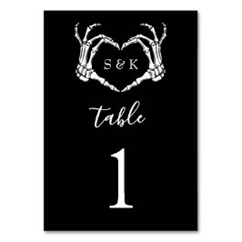 Gothic Romantic Skeleton Hand Halloween Bröllop Bordsnummer