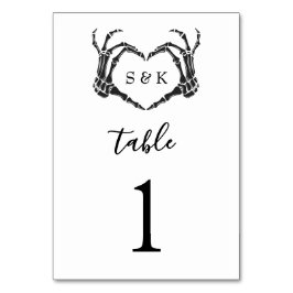 Gothic Romantic Skeleton Hand Halloween Bröllop Bordsnummer