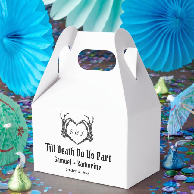 Gothic Romantic Skeleton Hand Halloween Bröllop Presentaskar (Part)