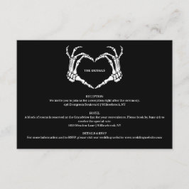 Gothic Romantic Skeleton Hand Halloween Bröllop Tilläggskort