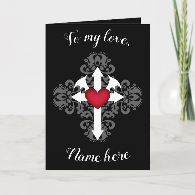 Gothic romantic Valentine Helgkort (Framsida)