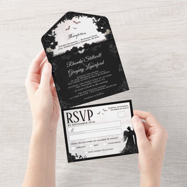 Gothic Romantik Bröllop - Menu OSA  (Avrivbar del)