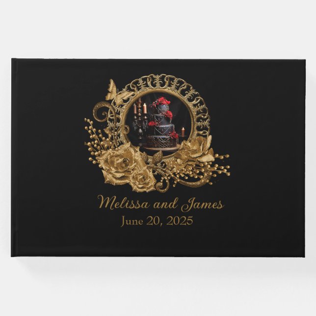 Gothic Romantik bröllopsmottagning Gästböcker (Framsida)