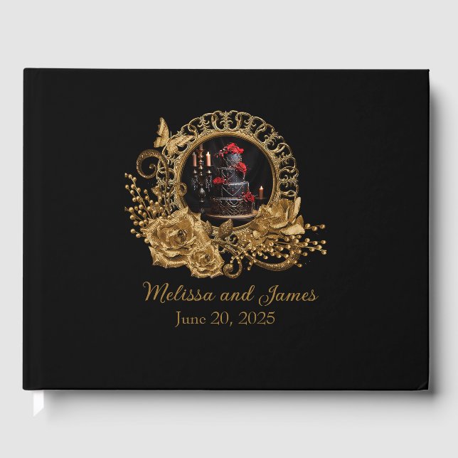 Gothic Romantik bröllopsmottagning Gästböcker (Framsida)