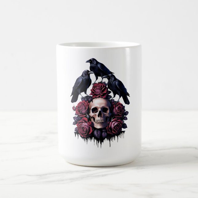 Gothic Romantik: där Döskallar, Ro och Ravens Ent Kaffemugg (Center)
