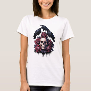 Gothic Romantik: där Döskallar, Ro och Ravens Ent T Shirt
