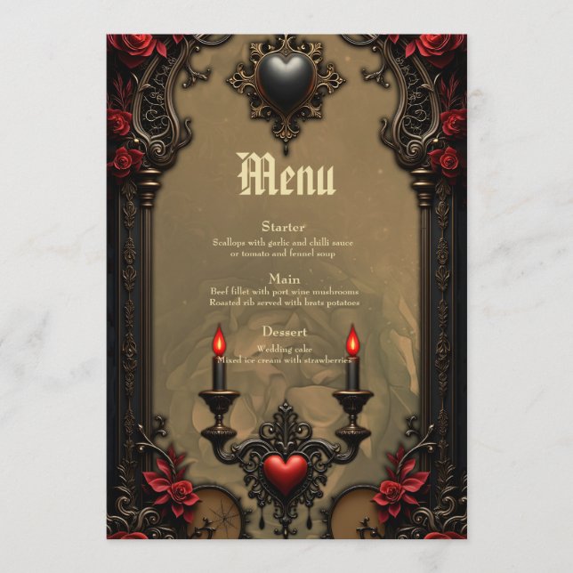 Gothic Romantik: Gömt passion Meny (Framsida)