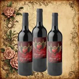 Gothic Romantik, passionens hjärta. Vinflaska Etikett