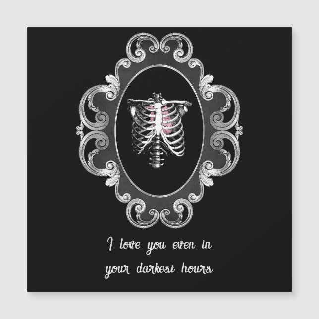 Gothic Romantik Skull och Heart Valentines day (Framsida)