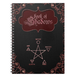 Gothic Rosa Bok i Shadows Pentacle Inslag Anteckningsbok