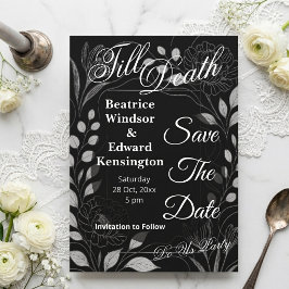 Gothic Rose Begonia Till Death Do Us Party Bröllop Spara Datumet