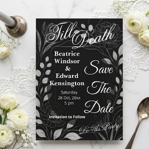 Gothic Rose Begonia Till Death Do Us Party Bröllop Spara Datumet