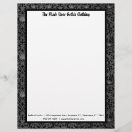 Gothic Rose in Black and Gray Brevhuvud