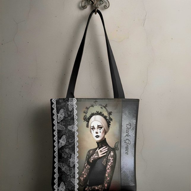 Gothic Rose Queen – Dark Romantic Art with Skeleto Tygkasse (Skapare uppladdad)
