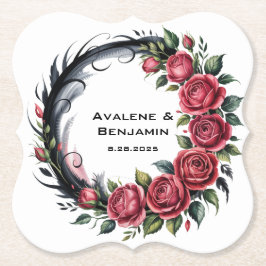 Gothic Rose Wedding Frame Underlägg Papper