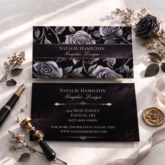 Gothic Roses Business Card Visitkort (Skapare uppladdad)