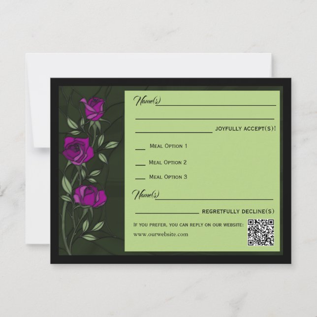 Gothic Roses Svarskort OSA Kort (Framsida)