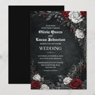 Gothic Roses Wedding Invitation Inbjudningar