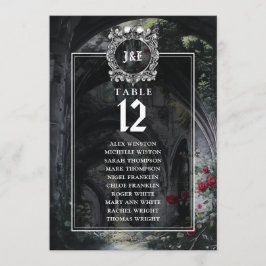Gothic Ruins Floral Table Number Seating Chart Inbjudningar