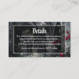 Gothic Ruins Roses Floral Wedding Details Tilläggskort