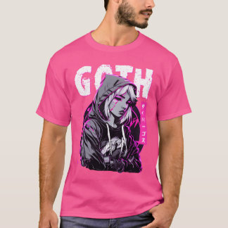 Gothic Sad Girl Anime Japanese Cybergoth Vaporwave T Shirt