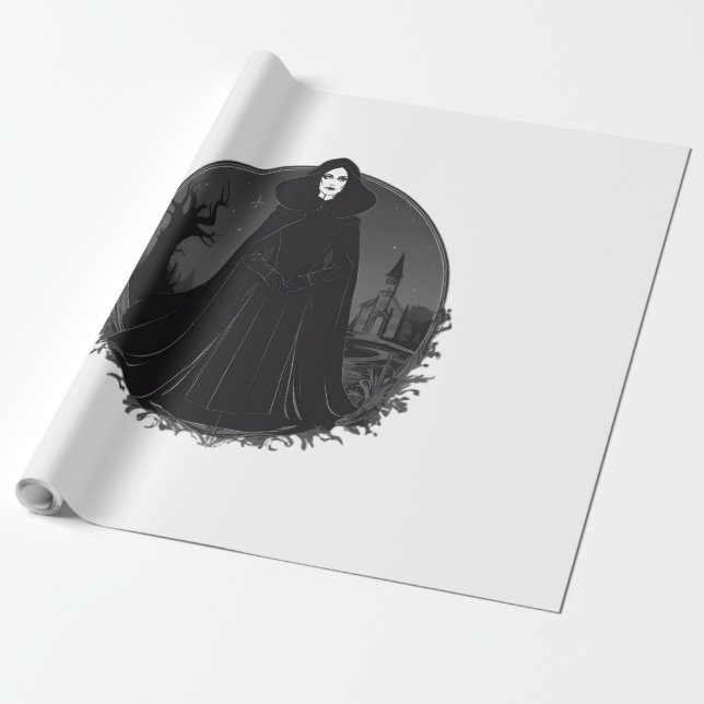 Gothic Salem Witch vid midnatt Presentpapper (Utrullad)