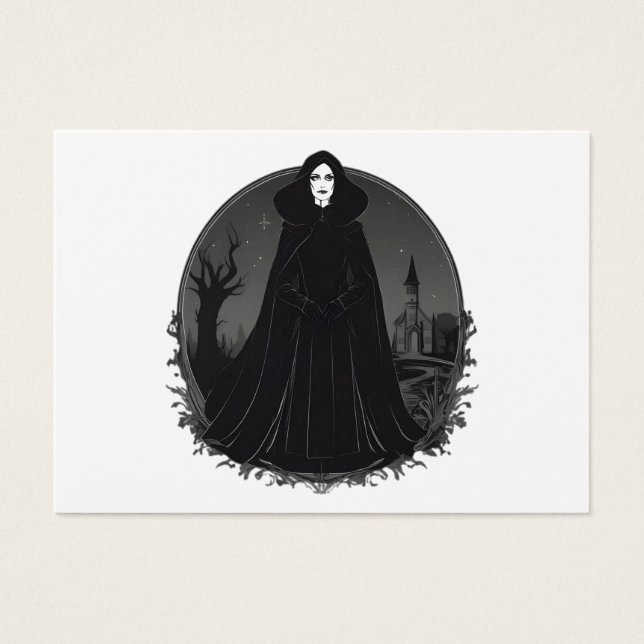 Gothic Salem Witch vid midnatt Visitkort (Framsidan)