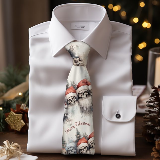 Gothic Santa Döskallars Watercolor Winter Gothmas Slips (Skapare uppladdad)