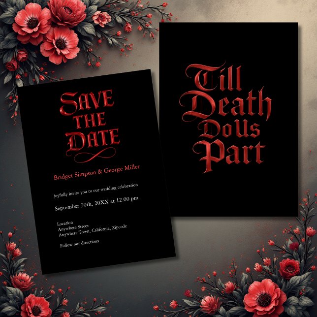 Gothic Save the Date – Tills döden skiljer oss åt Inbjudningar (Skapare uppladdad)