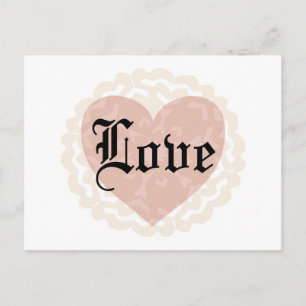 Gothic Script Kärlek med hjärta Vykort