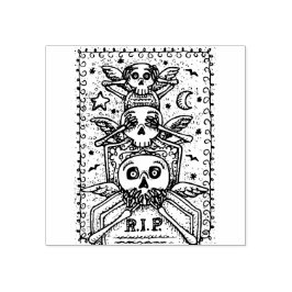 GOTHIC SER INGEN EVIL, CEMETERY SKELETON GUBBER FR STÄMPEL