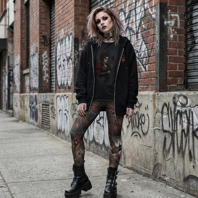 Gothic Shattered Stained Glass Dark Fantasy Leggings (Skapare uppladdad)