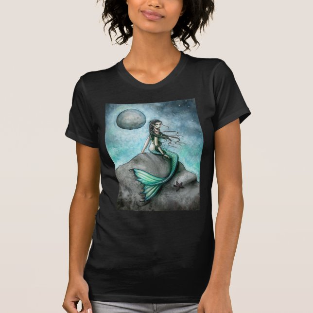 Gothic Sjöjungfru Fantasy Art T-Shirt (Framsida)