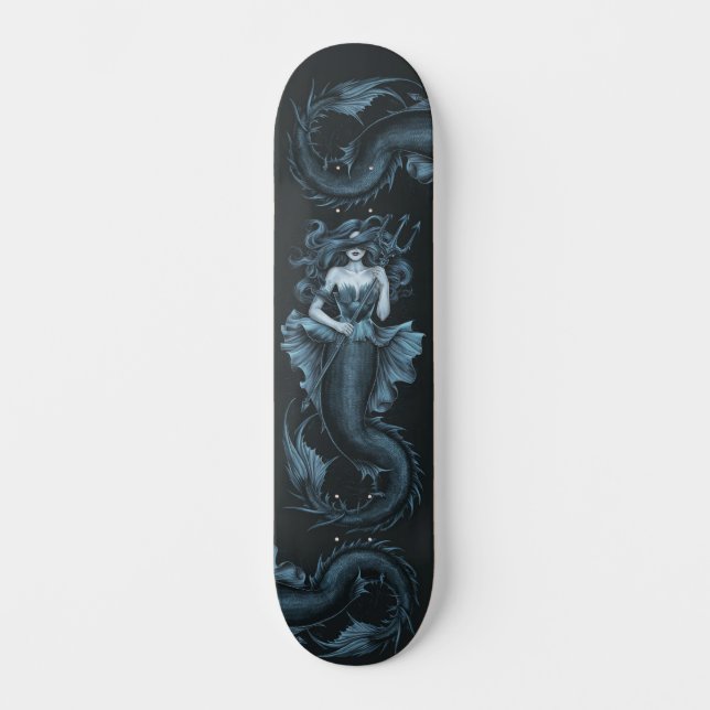Gothic Sjöjungfru Haunting Menace Mini Skateboard Bräda 18,5 Cm (Framsida)