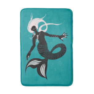 Gothic Sjöjungfru Mörk Fantasy Sea Creature Badrumsmatta