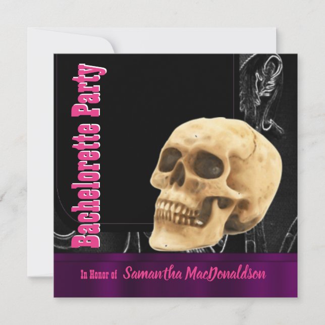 Gothic skallbachelorette Party Inbjudningar (Framsida)