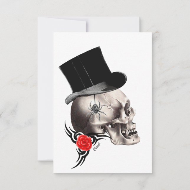 Gothic skalle och ro tatuering stil (Framsida)