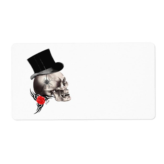 Gothic skalle och ro tatuering stil fraktsedel (Framsidan)