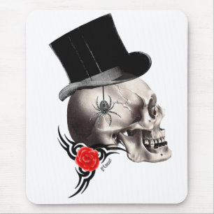 Gothic skalle och ro tatuering stil musmatta