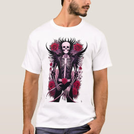 Gothic skalle och rödblommor Manar Basic T-Shirt