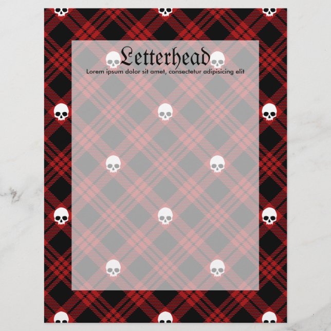 Gothic Skalle Tartan Rutig (Framsida)
