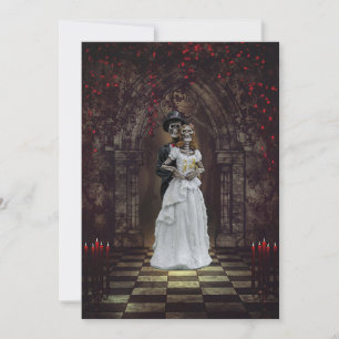 Gothic Skeleton Bride and Groom Inbjudningar