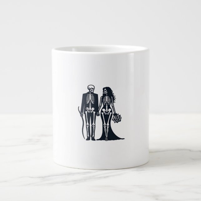 Gothic Skeleton Bride & Groom - Till döden gör oss Jumbo Mugg (Framsidan)