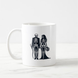 Gothic Skeleton Bride & Groom - Till döden gör oss Kaffemugg