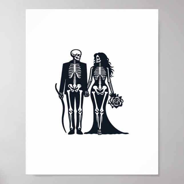 Gothic Skeleton Bride & Groom - Till döden gör oss Poster (Framsidan)