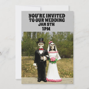 GOTHIC SKELETON COUPLE BRÖLLOP ANPASSNINGSBAR INVI INBJUDNINGAR