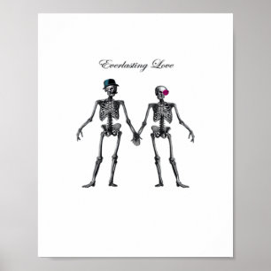 Gothic Skeleton Couple (gammal Rosa) Classic Poster