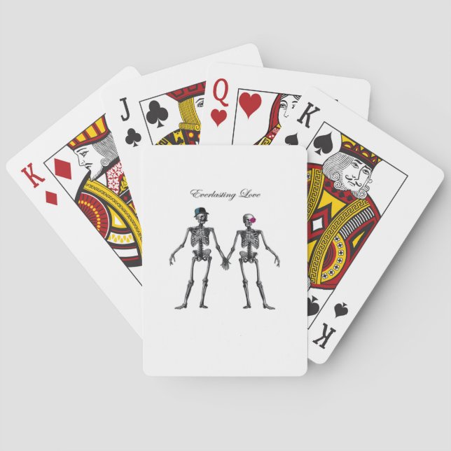 Gothic Skeleton Couple (White) Classic Casinokort (Baksidan)